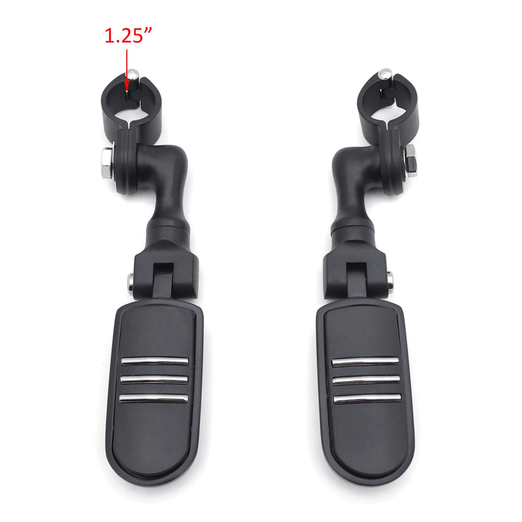 Black Streamliner Footpegs for Harley (1.25" Engine Guard)