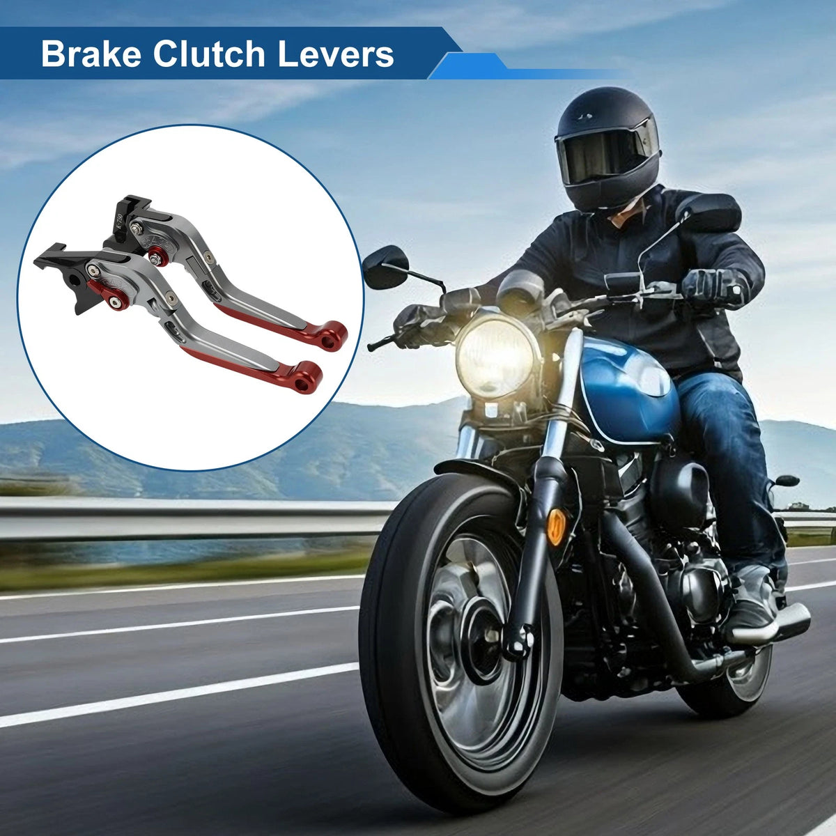 Adjustable Brake Clutch Levers for Kawasaki Vulcan S 650 (2015–2023) Titanium Red