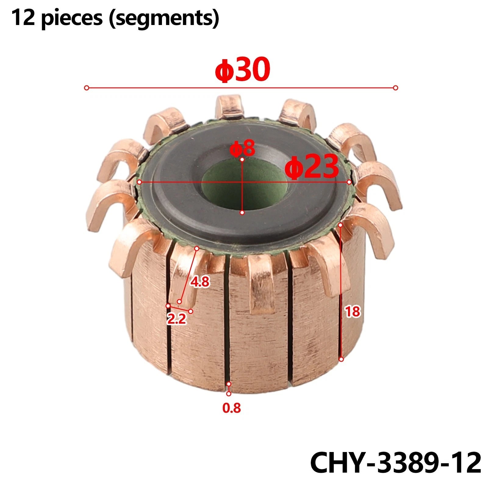 12P Teeth Copper Hook Type Commutator for