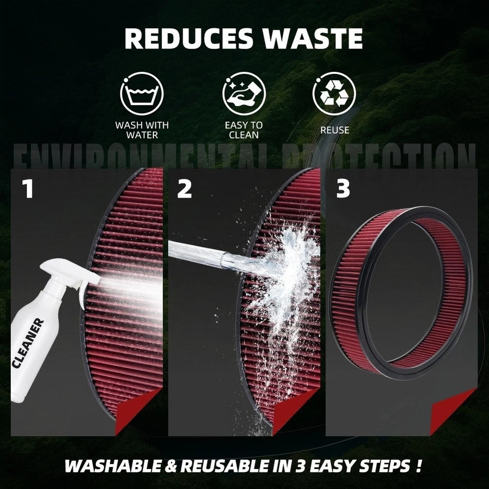 14 Inch Circular Air Filter for Automotive (Reusable, High Flow Efficiency)