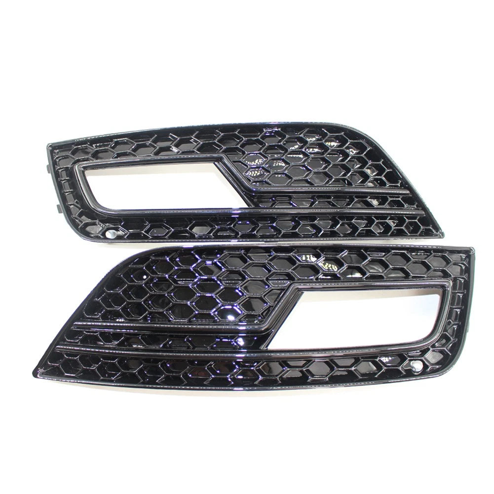 Set of 2 Fog Light Grille Covers for Audi A4 (2013–2016) - Glossy Black