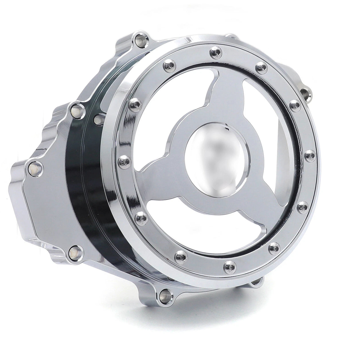 Chrome CNC Left Engine Stator Cover for Yamaha YZF R1 (1998–2003)
