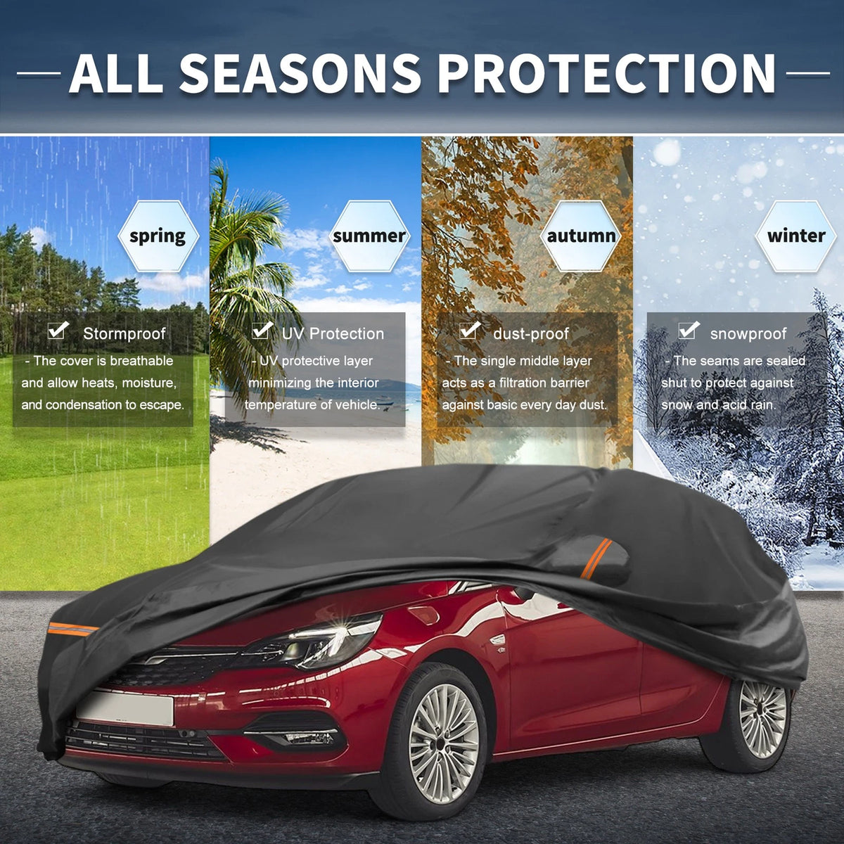 Waterproof Car Cover for Opel Astra (2009–2024) with Zipper