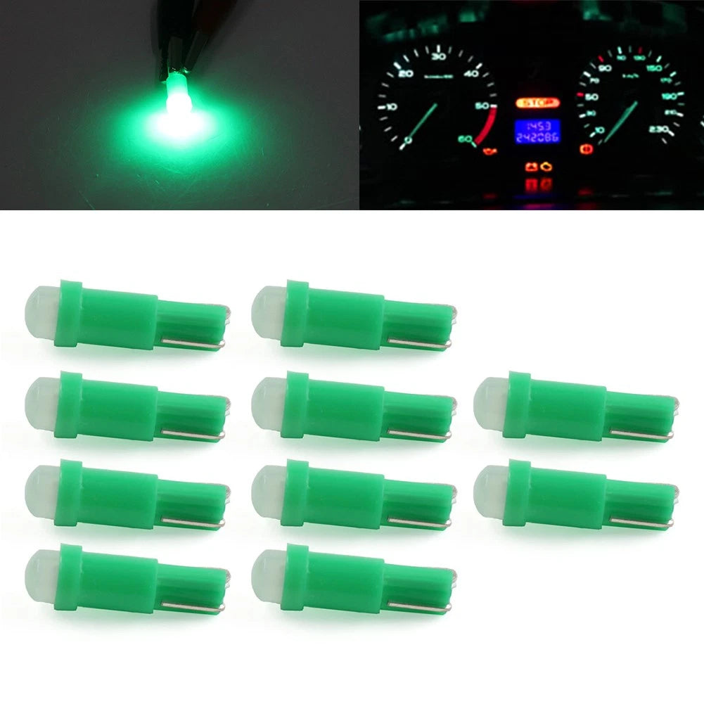 10x T5 LED Dashboard Gauge Wedge Bulbs for Universal Applications