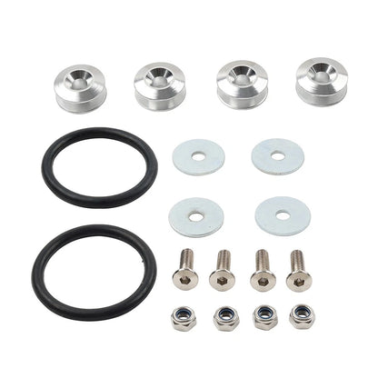 4PCS Silver Quick Release Band Fastener Bumper Holder Clips Kit Trunk Hatch Lid