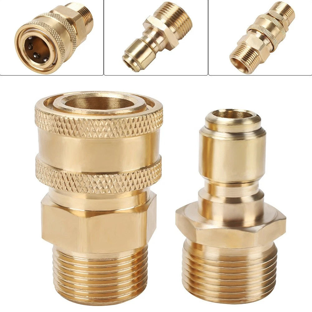 3/8in Male to M22 Male Quick Release Coupling Adapter for Pressure Washer