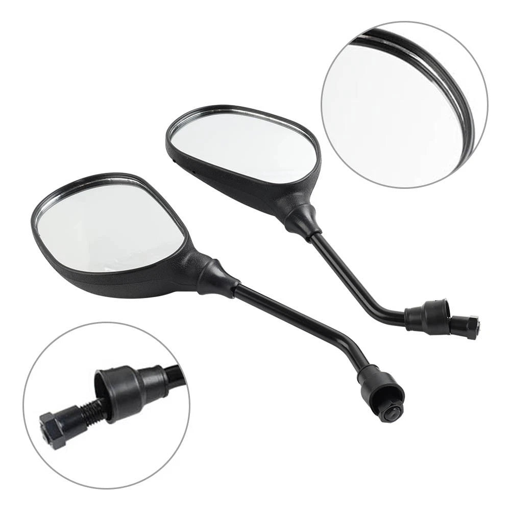 Side Rear View Mirror 10mm for Polaris Honda Kawasaki (ATV Motorcycle)