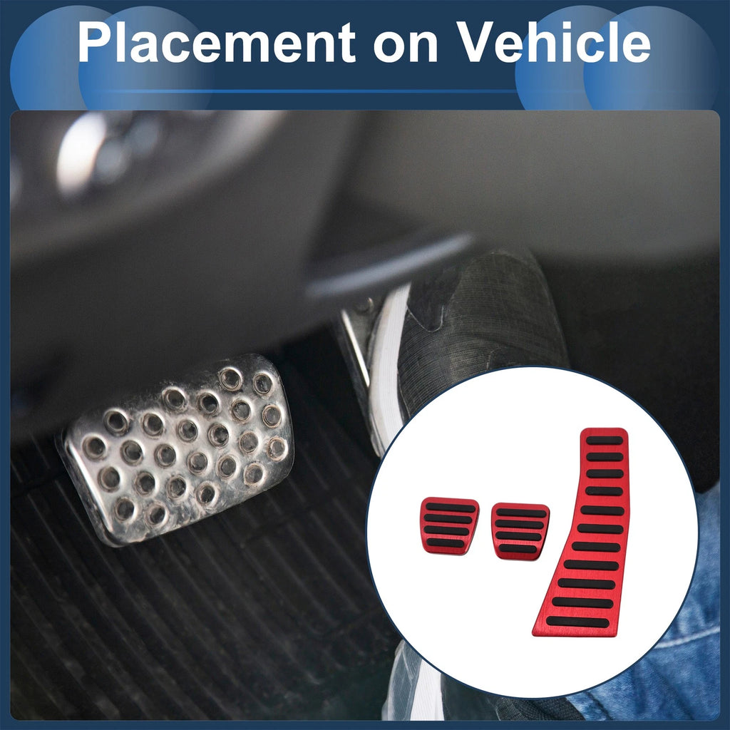 3 Pcs Manual Accelerator Pedal Covers for Honda Civic (2006–2009) Red