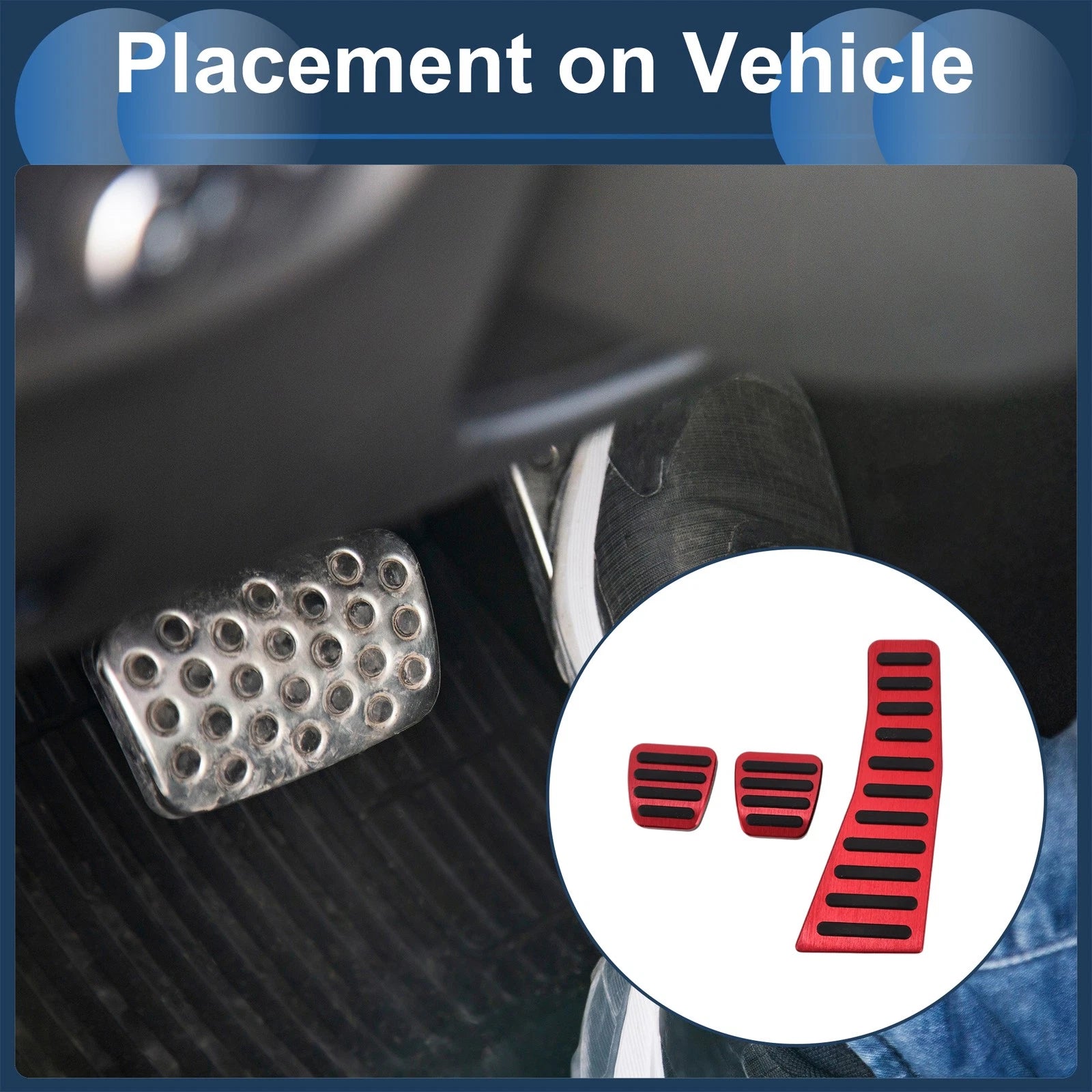 3 Pcs Manual Accelerator Pedal Covers for Honda Civic (2006–2009) Red