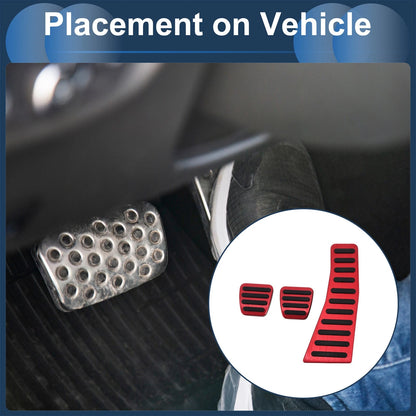 3 Pcs Manual Accelerator Pedal Covers for Honda Civic (2006–2009) Red