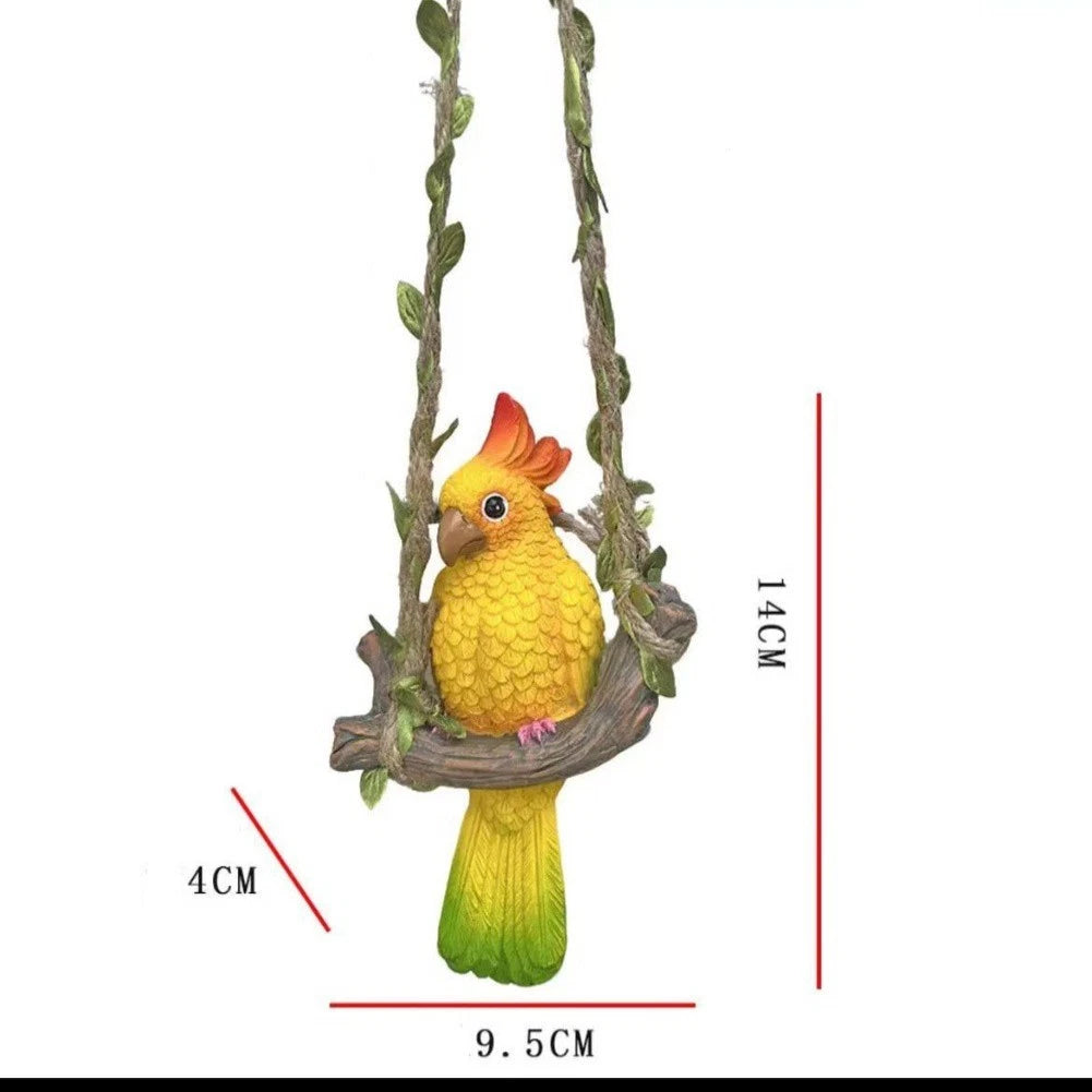 Hanging Parrot Figurine for Home and Outdoor Spaces