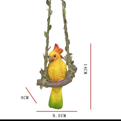 Hanging Parrot Figurine for Home and Outdoor Spaces