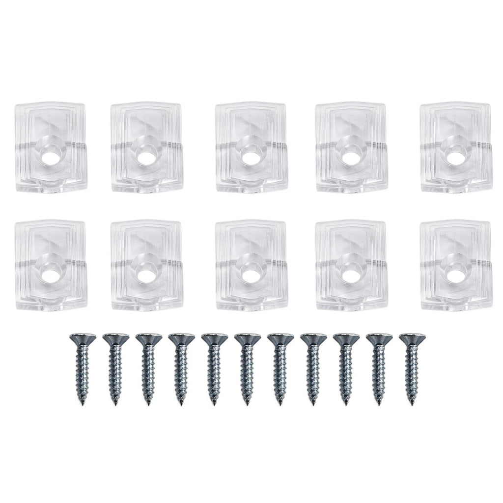 Set of 20 Clear Mirror Mounting Clips for Universal Use