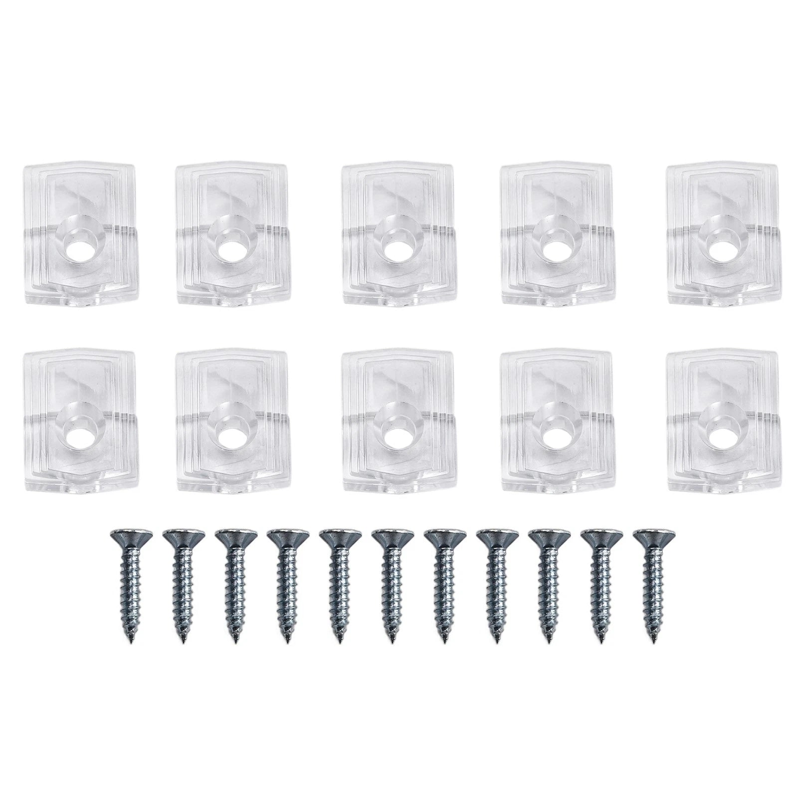 Set of 20 Clear Mirror Mounting Clips for Universal Use