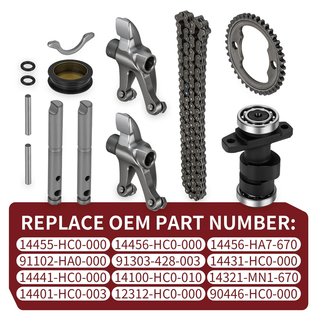 Camshaft Rocker Arm & Cam Chain Gear Sprocket Kit for Honda TRX300EX (1993–2008)