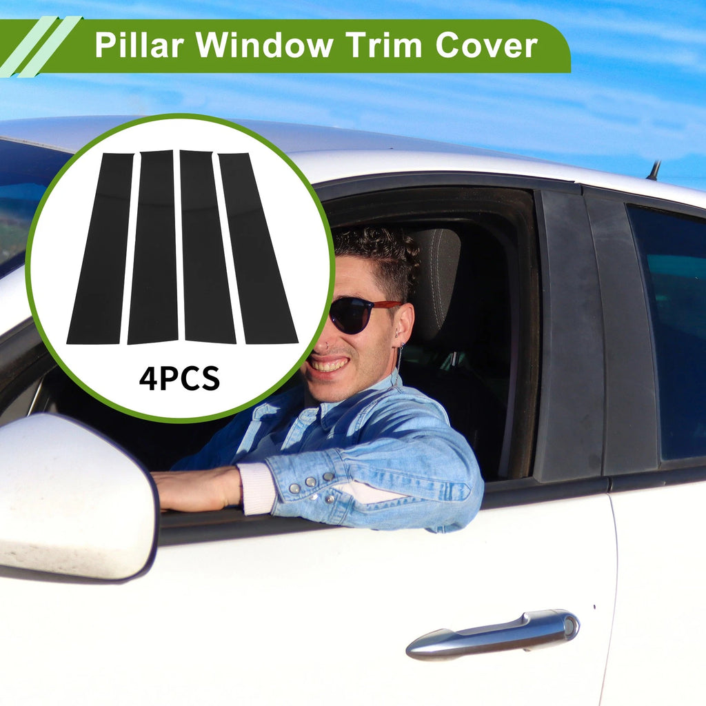 4 Pcs Pillar Window Trim Replacement for Dodge Ram (2009–2018) Black