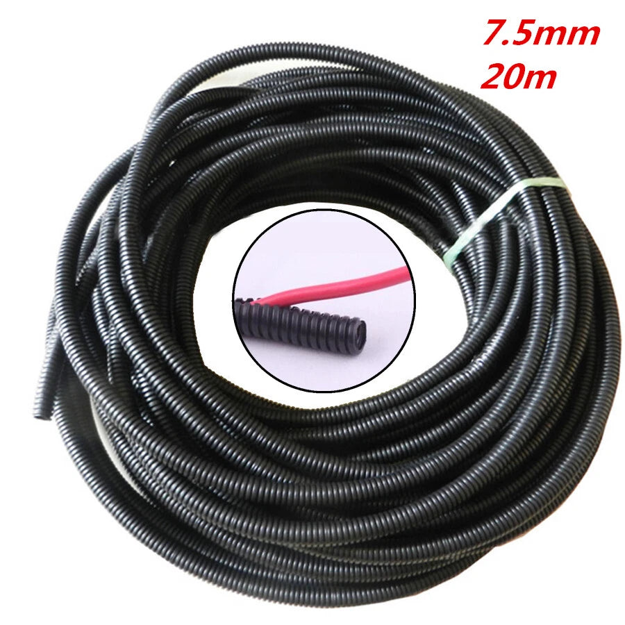 Split Loom Wire Tubing 20m x 7.5mm for Automotive Wiring Harness Protector