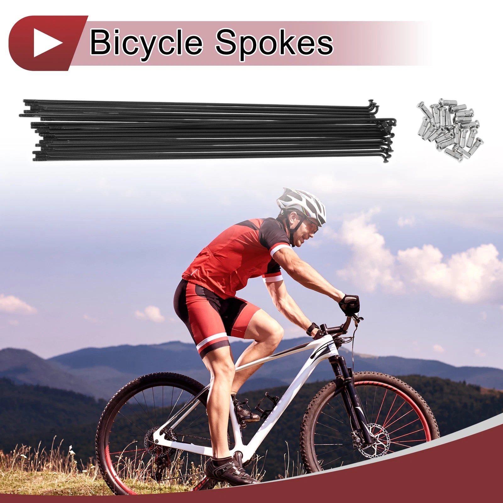 Bicycle Spokes 255mm Replacement Set for 13G Wheel (304 Stainless Steel)