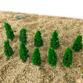 10Pc 6cm Green Model Trees for Train Railway Diorama Wargame Layout