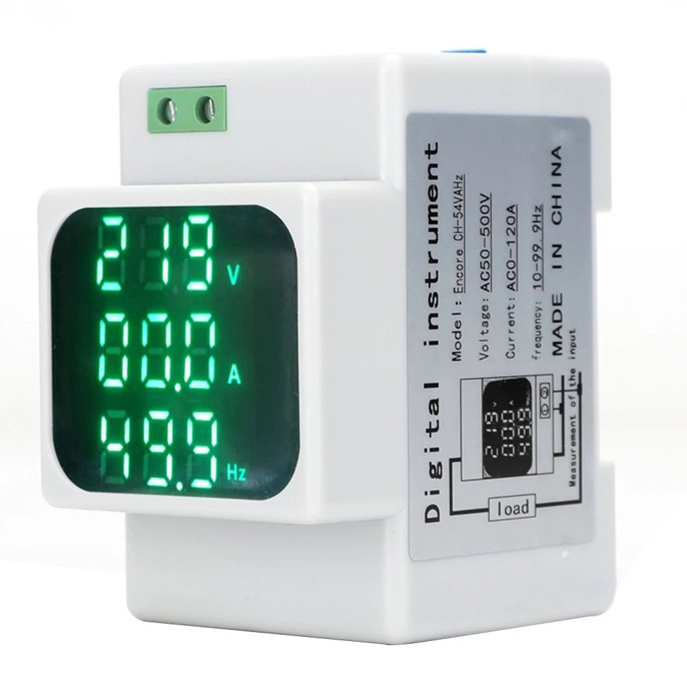 LED Digital Meter for AC Voltage Current Frequency (50-500V, 0-120A)