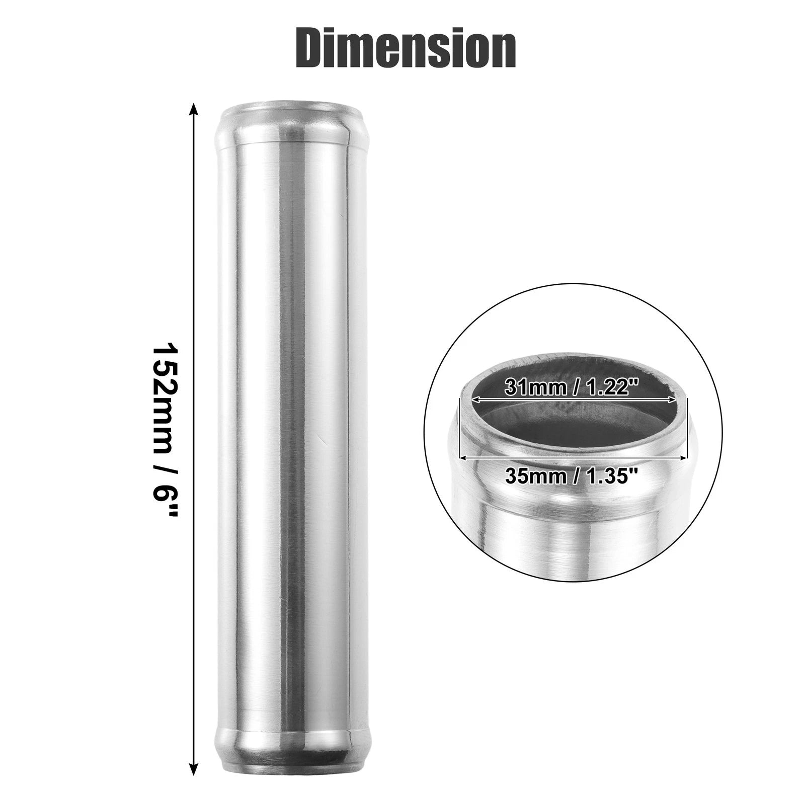 2 Pcs Intercooler Pipe Tube for 1.35" OD 6" Length