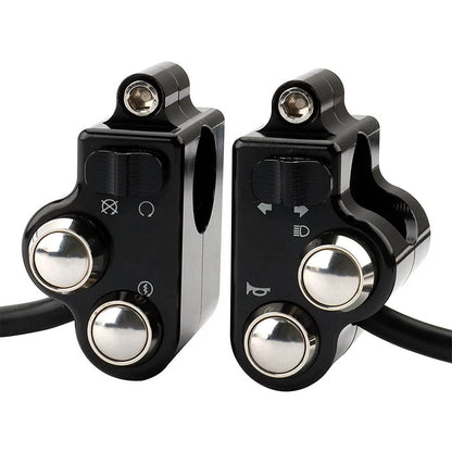 1 Pair 22mm Universal CNC Motorcycle Handlebar Switch Control with Harness