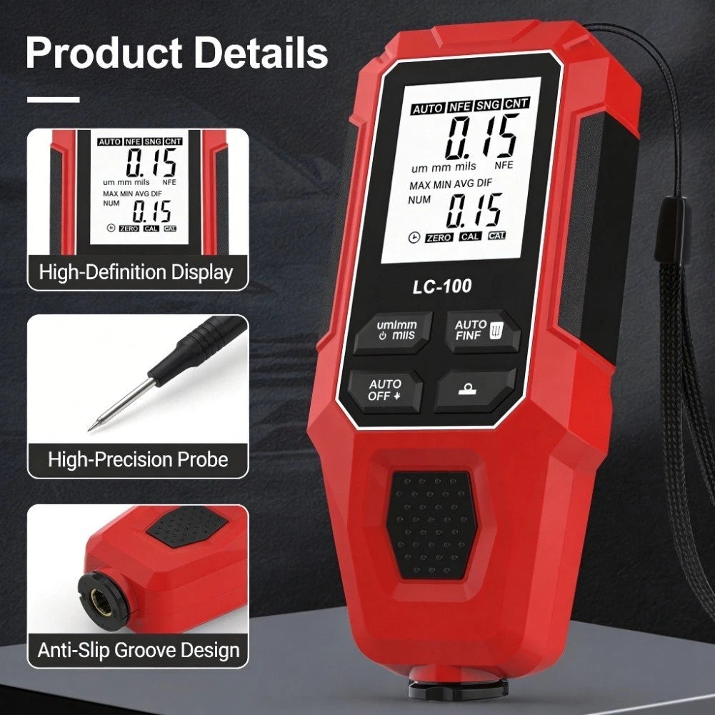 Coating Thickness Gauge 0-2000um LCD Display