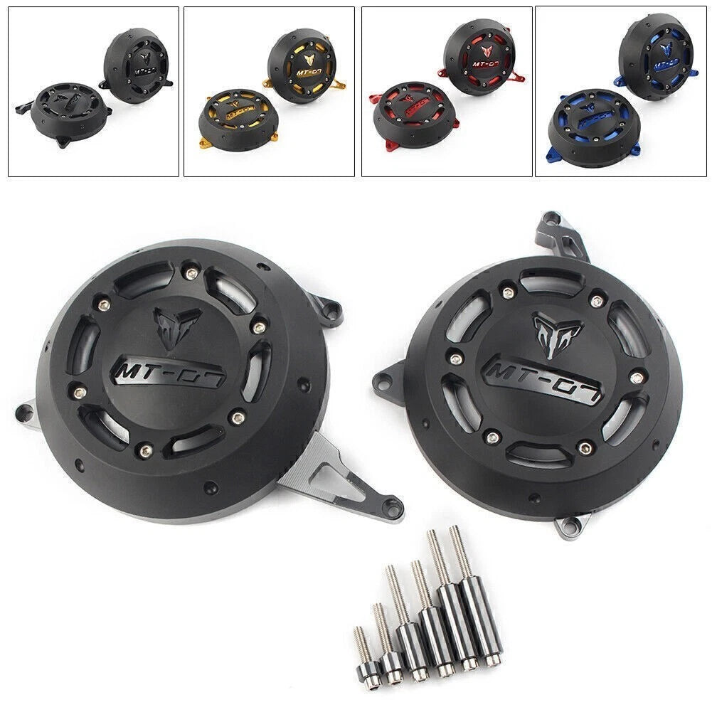 2X Engine Cover Stator Protector Guard for Yamaha MT07 FZ07 (2014–2016)
