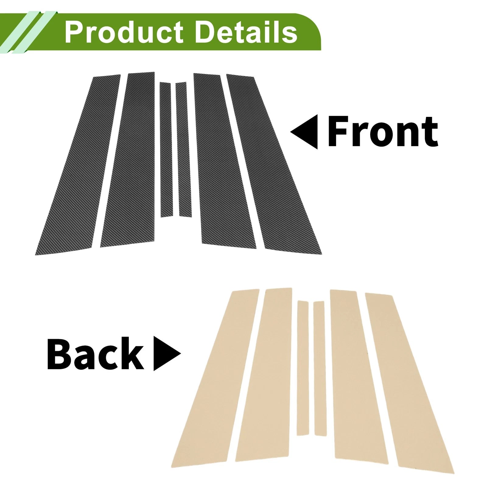 Door Pillar Window Trim 6 Pcs Replacement for BMW 3-Series (2019–2022)