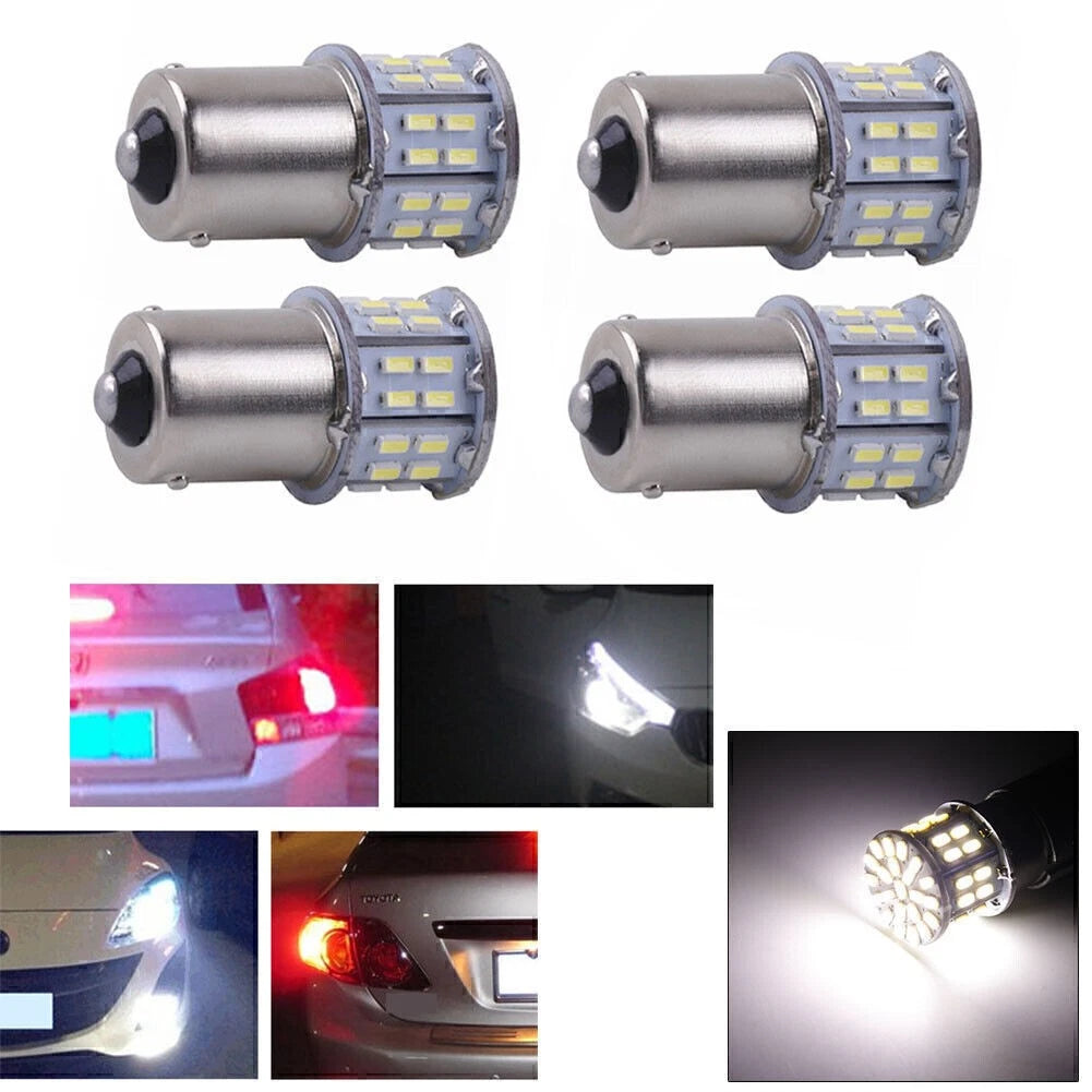 4PCS 1156 LED Turn Brake Tail Indicator Blinker Car Light Bulb BA15S White