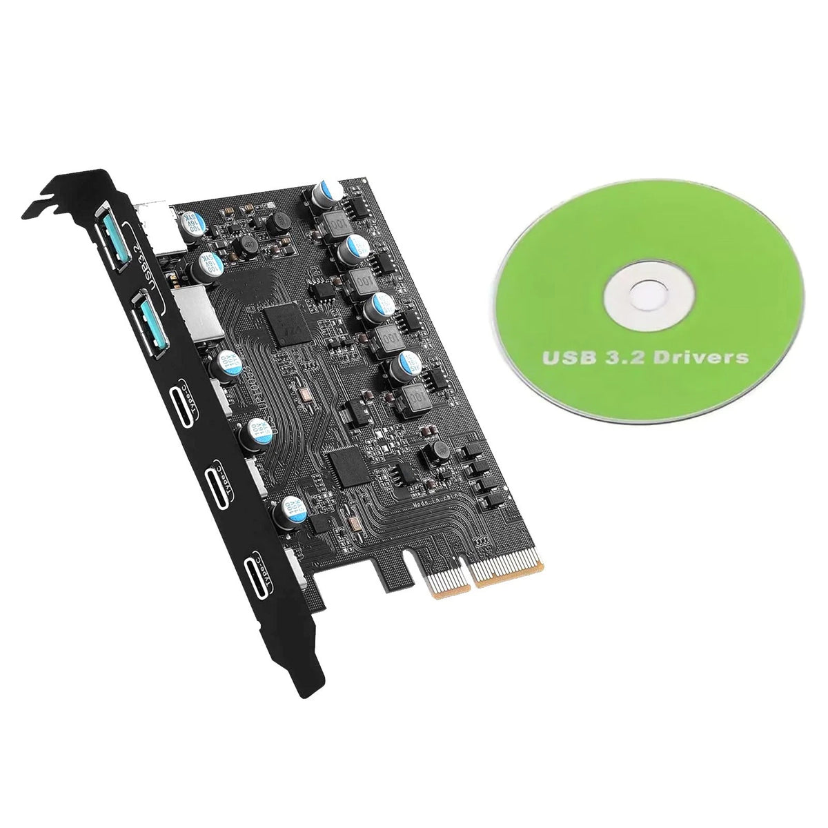 5 Ports Expansion Card for Desktop Computers (USB Type-A, USB Type-C)