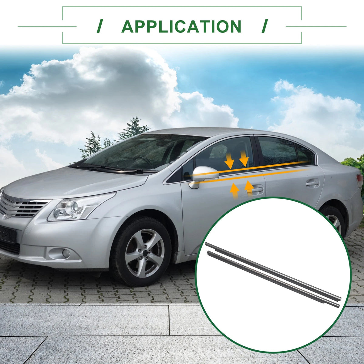 2 Pcs Rear Left Right Window Weatherstrip Seal for Toyota Camry (1997–2001)