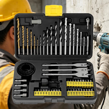 63PCS Drill Bit Set with HSS Bits and Magnetic Bit Holder