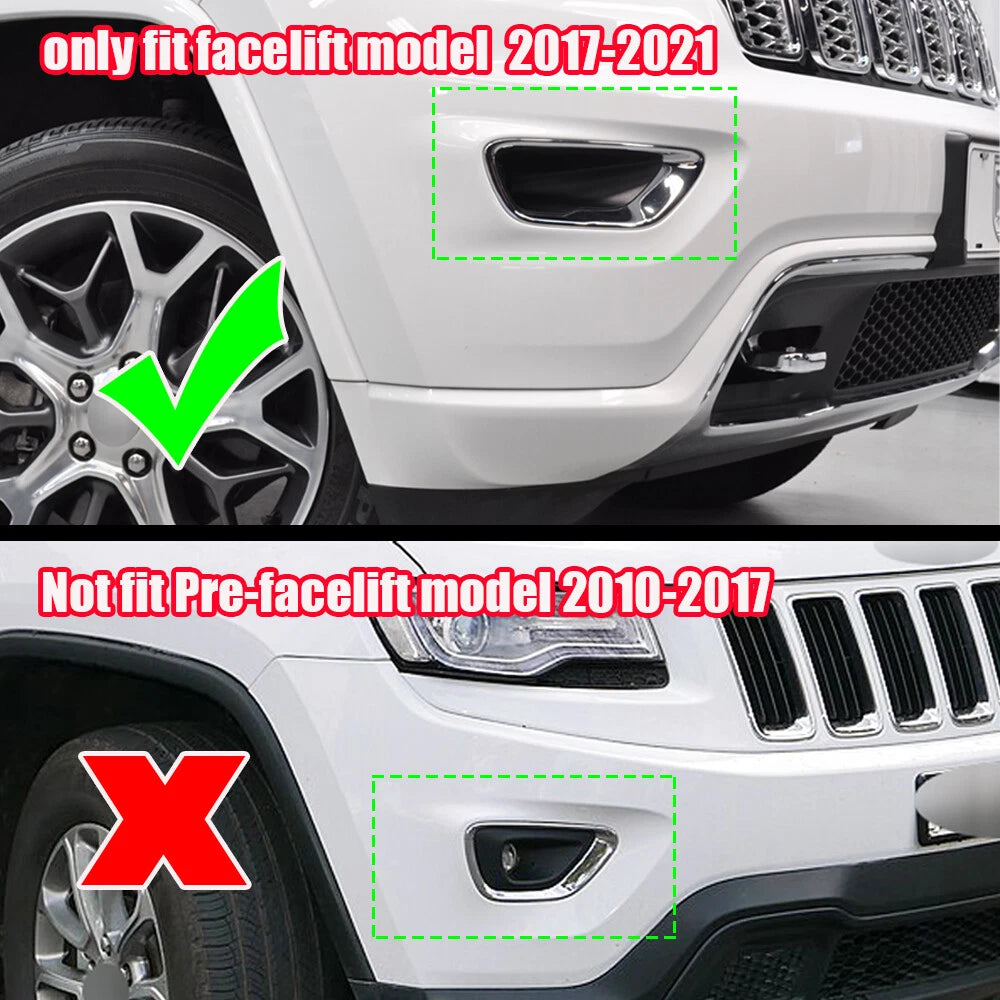 Pair of Fog Light Lamp Bezel Covers for Jeep Grand Cherokee WK2 (2017–2022)