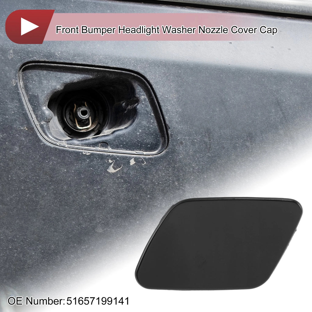 Front Left Bumper Trim Nozzle Cover for BMW X5 (2007–2013) Black