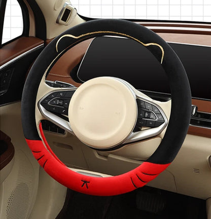 Steering Wheel Cover for 38cm Round (Soft Plush Material)
