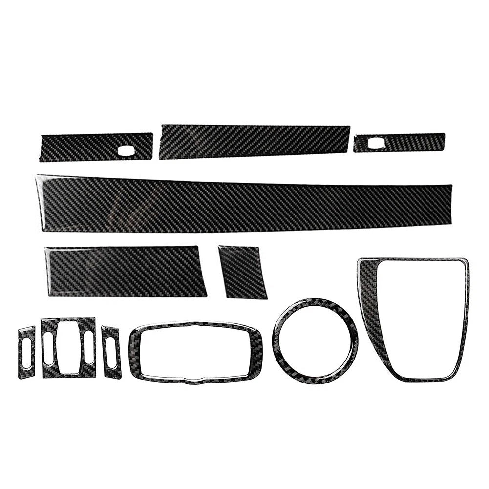 12pcs Interior Decorative Cover Trim for BMW 5 Series E60 (2004–2010) Black LHD