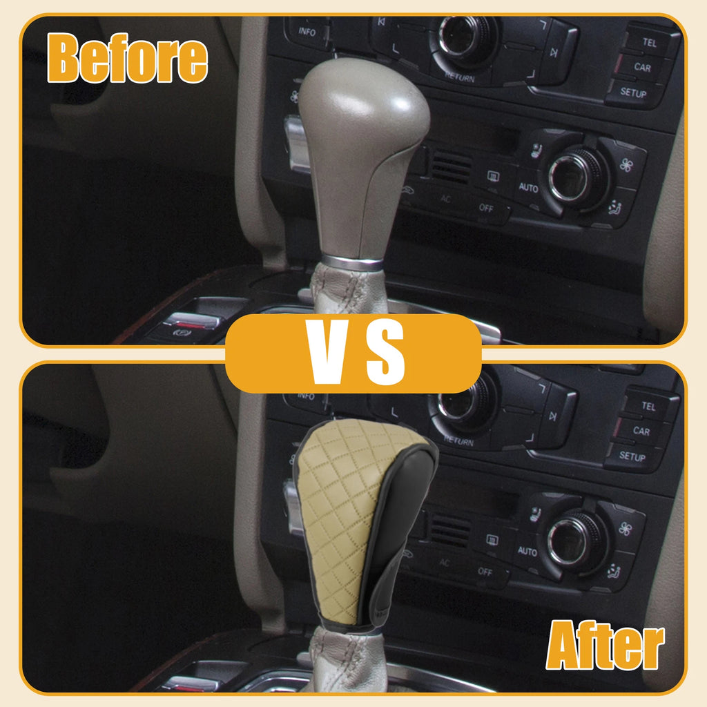 Shift Knob Cover for Universal Automatic Gear Protector Black Beige