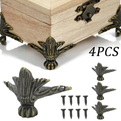 Decorative Brass Corner Protector Feet for Wood Box