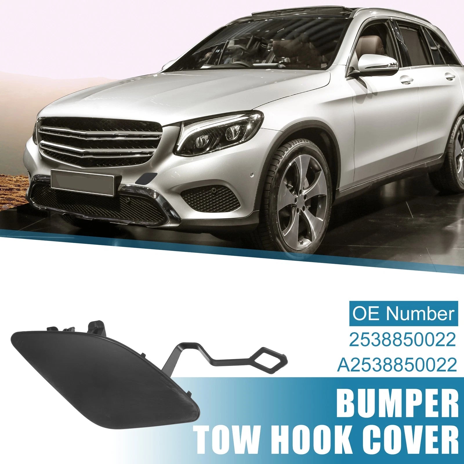 Front Bumper Tow Hook Cover Cap Replacement for Mercedes-Benz GLC (2016–2023)