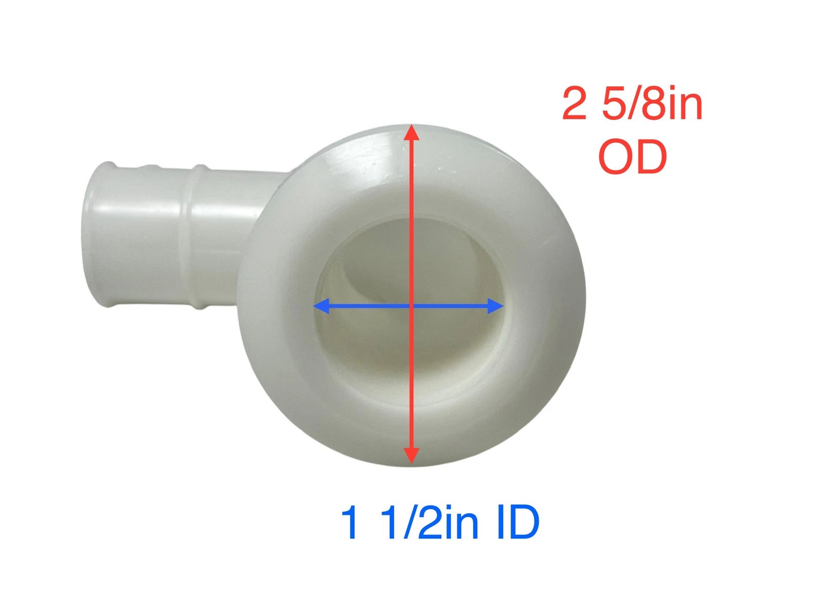 2X 90 Degree Plastic Thru Hull for Boat (1.5in, White)