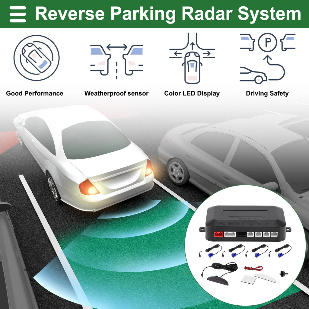 4X Reverse Parking Sensors for Car Reverse Backup Radar System