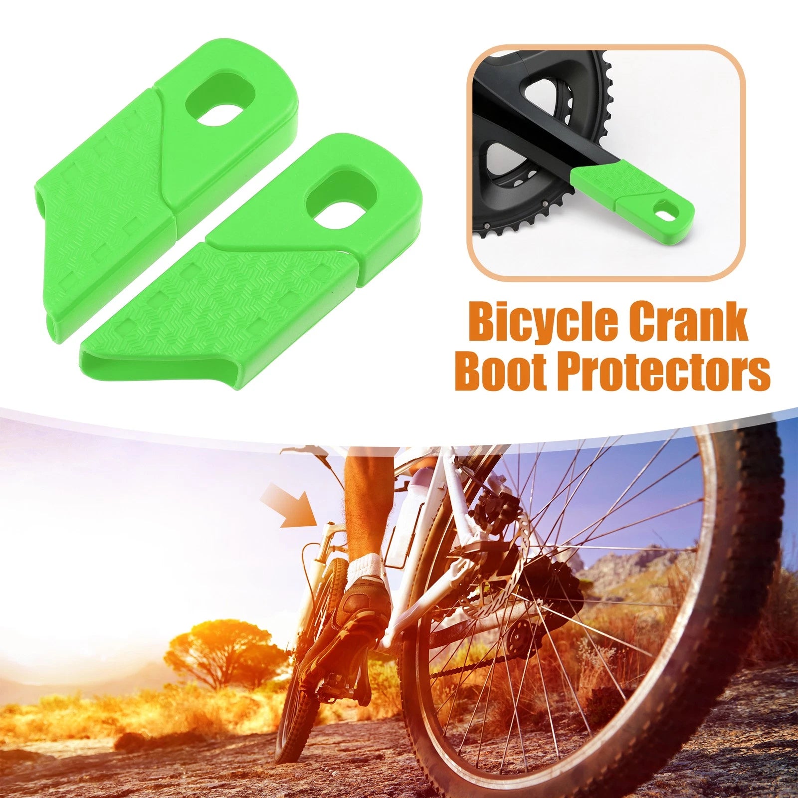 Cycling Crank Boot Protector Pair Silicone for Bicycle Crank Arm Cover