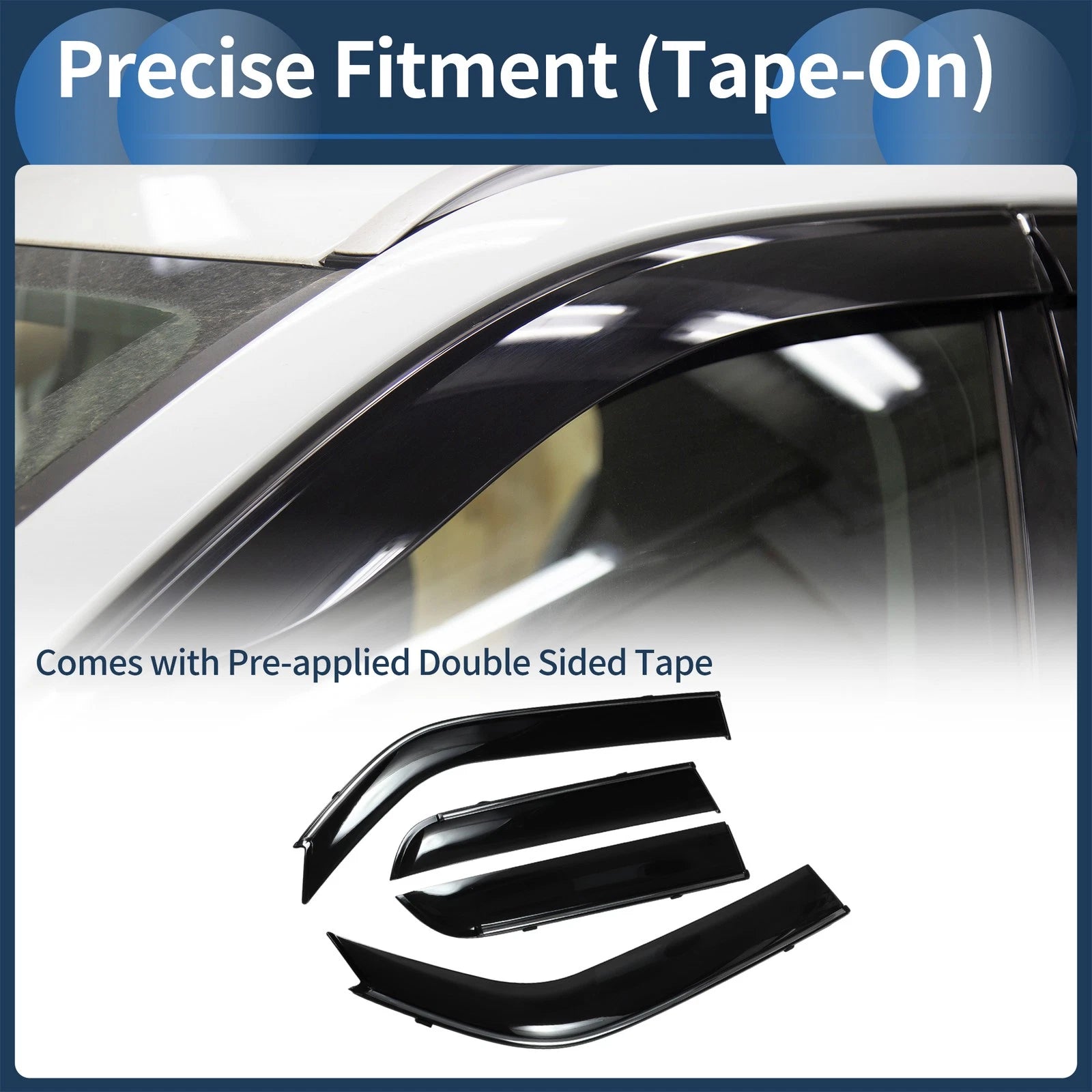 Window Deflectors Side Vent Visors Black 1 Set for Toyota 4Runner (2010–2019)