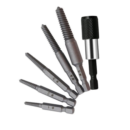 Stud Screw Extractor Remover Set for Hex Shank Design 5-7mm (#1), 6-8mm (#2)