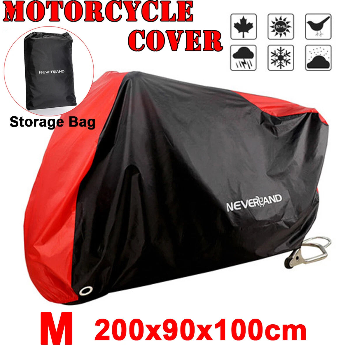 Motorcycle Cover Waterproof for Scooter (Outside Storage, UV Protection)
