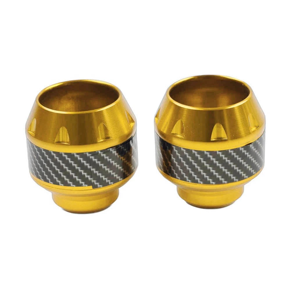 Front Fork Frame Sliders for Motorcycle (Crash Protection, Gold)