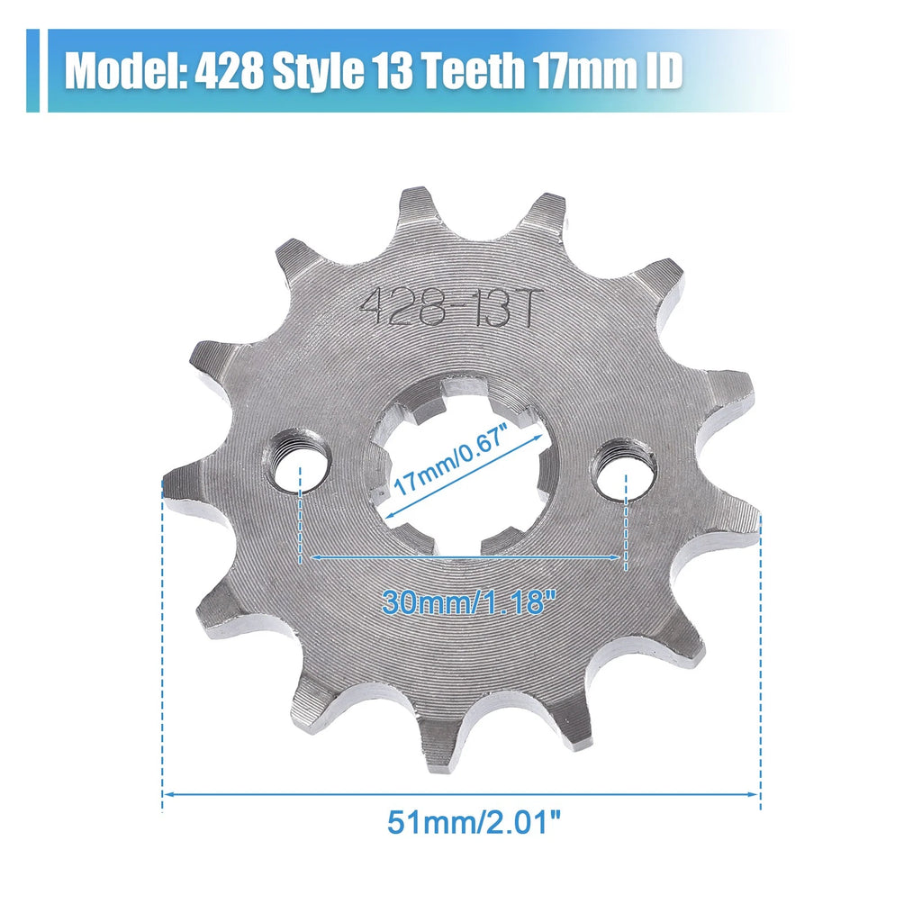 Front Engine Sprocket Set 13T 428 Style for Dirt Pit Bike ATV (17mm)