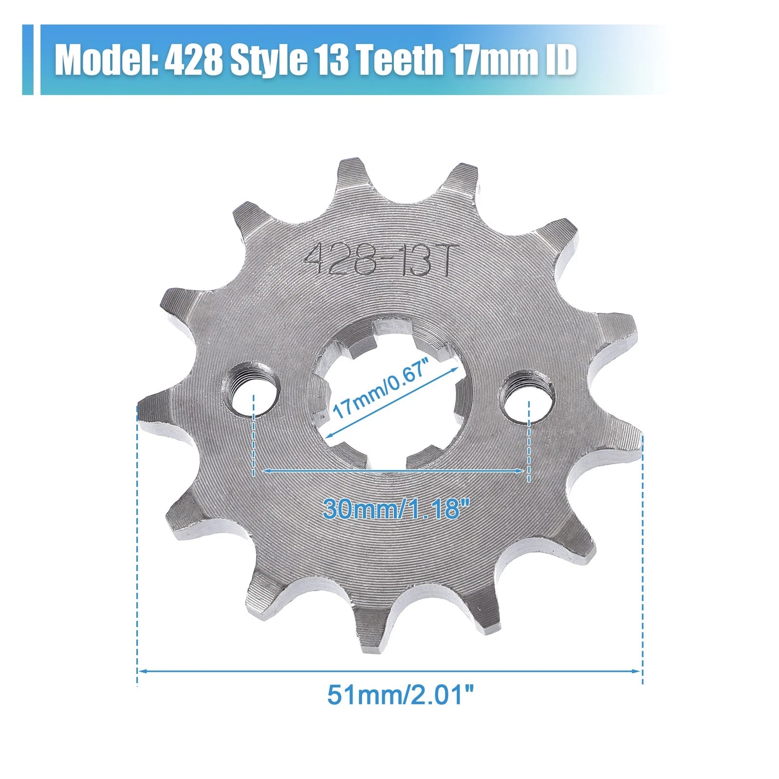 Front Engine Sprocket Set 13T 428 Style for Dirt Pit Bike ATV (17mm)