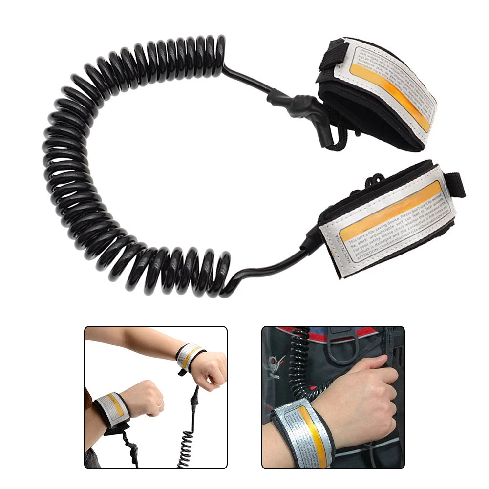 Diving Wrist Strap with 10 Feet Stretchable Spring Rope for Scuba Safety